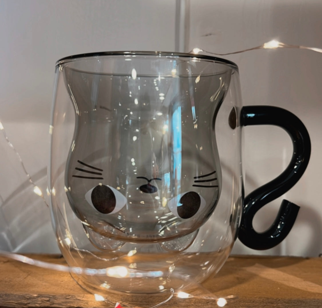 Black Cat Double Wall Mug