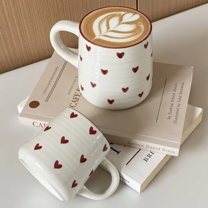 Heart Pattern Ceramic Coffee Mug