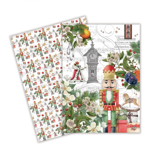 Set of 2 matching tea towels 100% cotton - Nutcracker Suite