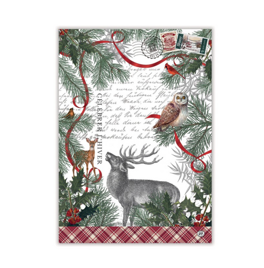 100% cotton tea towel - Winter Woodland