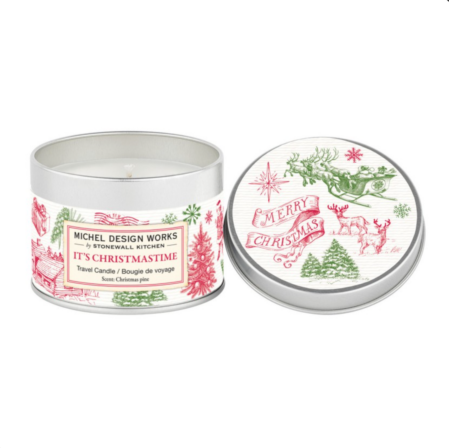 Bougie parfumée 155g en boîte métal - It's Christmastime