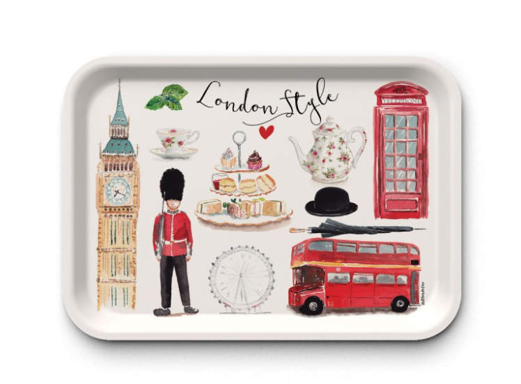 Plateau rectangulaire kraft 28x18 cm - London style