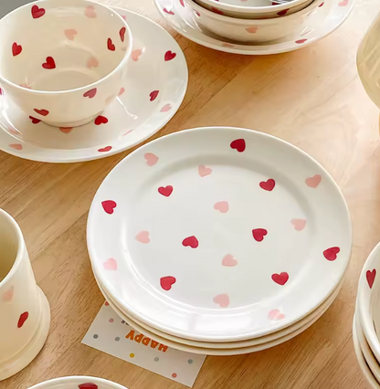 Heart Shaped Ceramic Dinnerware Set x2