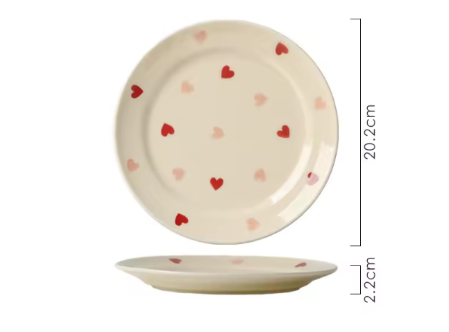 Heart Shaped Ceramic Dinnerware Set x2