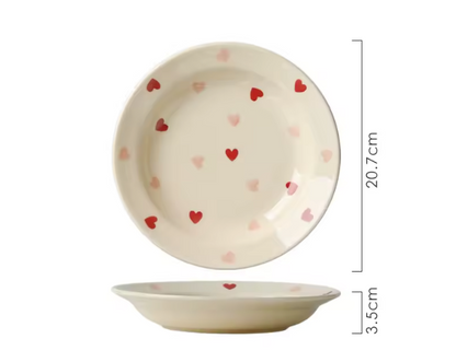 Heart Shaped Ceramic Dinnerware Set x2