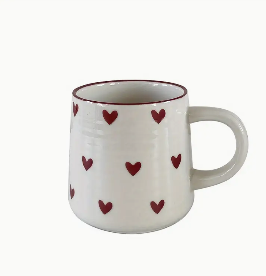 Heart Pattern Ceramic Coffee Mug